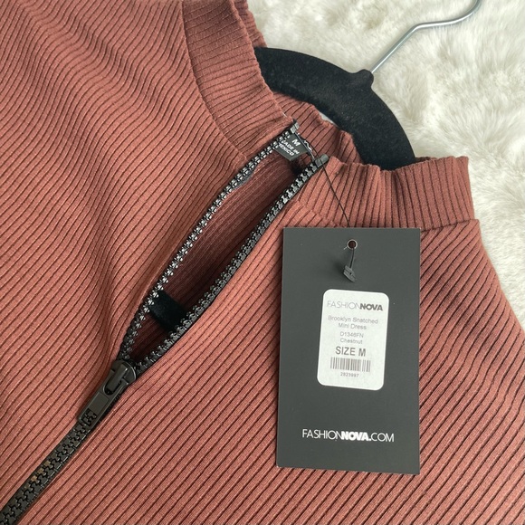 Brooklyn Snatched Mini Dress 🤎 Chestnut! 🤎 FASHION NOVA - Picture 3 of 16